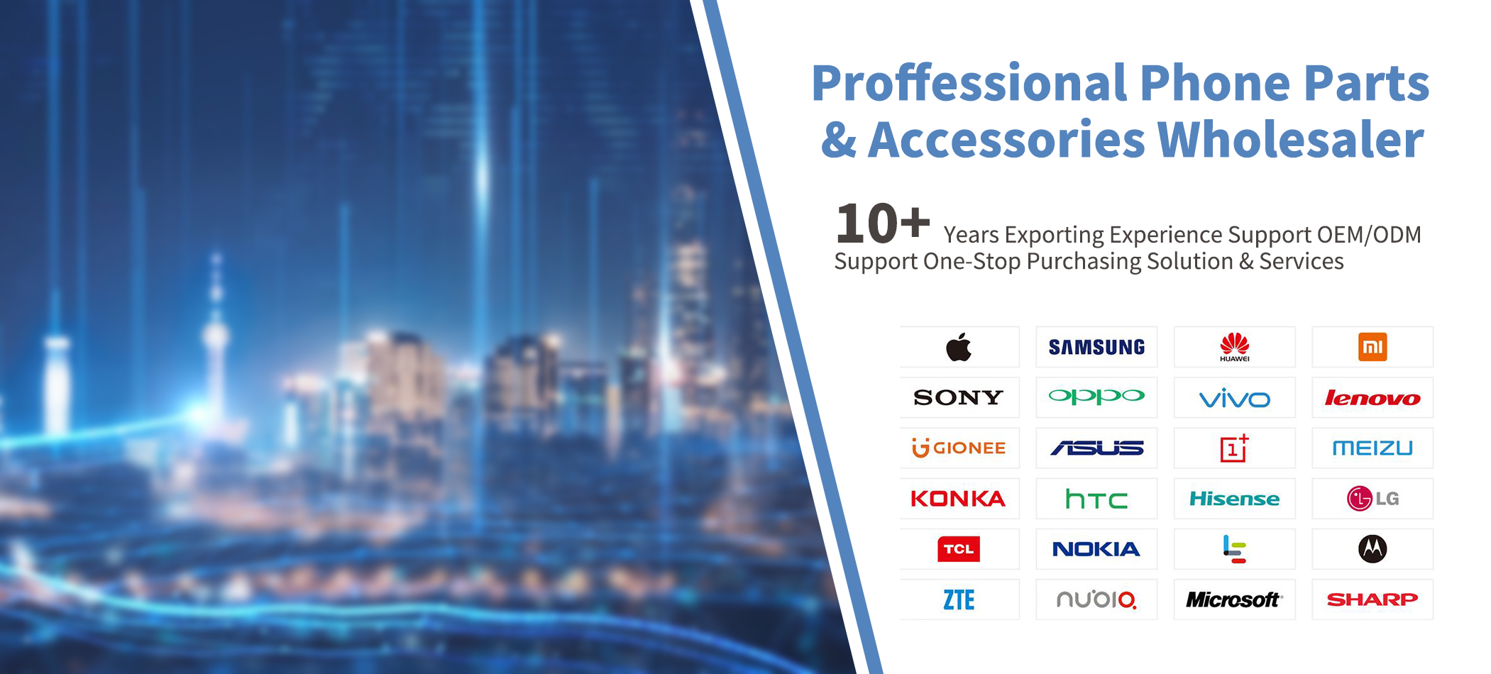 Professional phone parts wholesaler banner